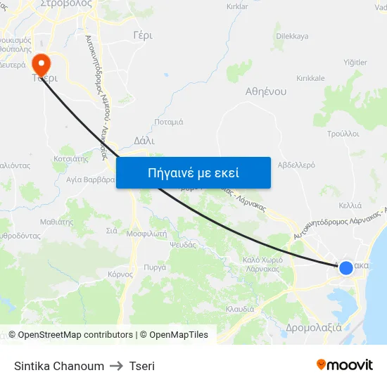 Sintika Chanoum to Tseri map