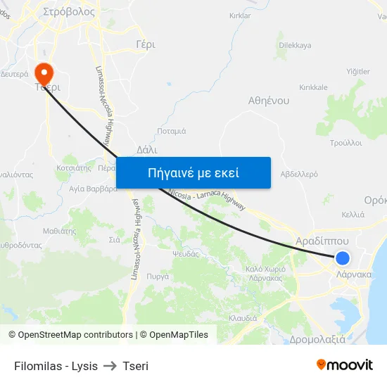 Filomilas - Lysis to Tseri map