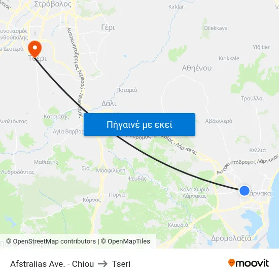 Afstralias Ave. - Chiou to Tseri map