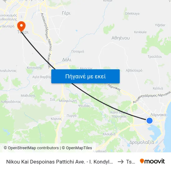 Nikou Kai Despoinas Pattichi Ave. - I. Kondylaki to Tseri map