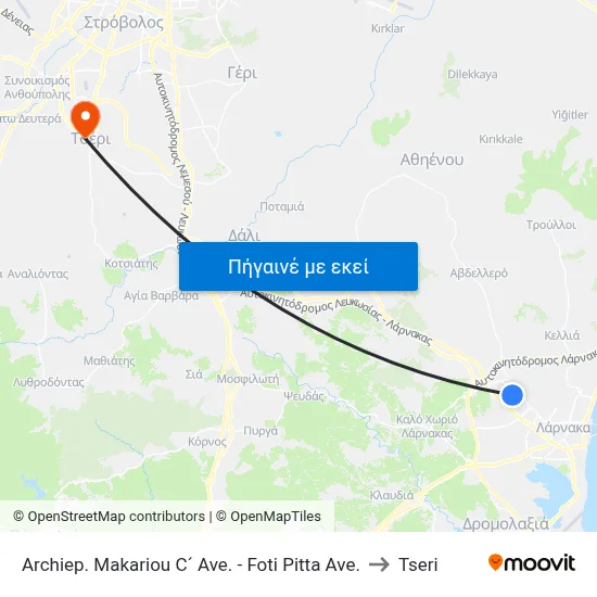 Archiep. Makariou C´ Ave. - Foti Pitta Ave. to Tseri map