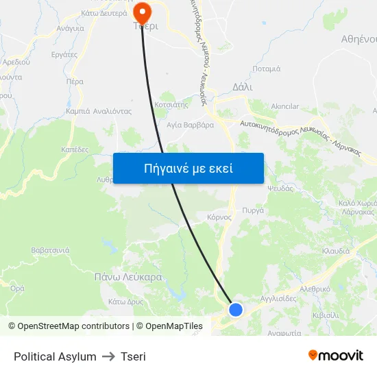 Political Asylum to Tseri map