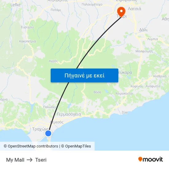 My Mall to Tseri map