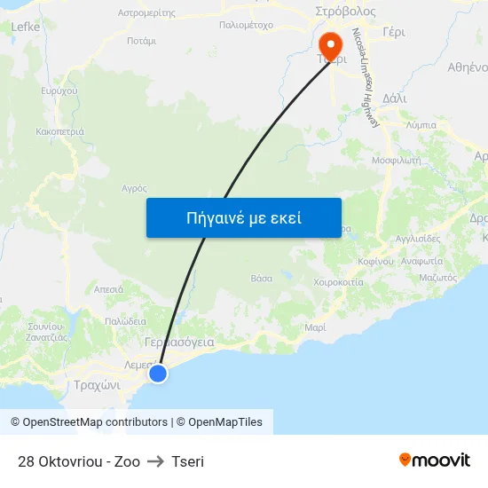 28 Oktovriou - Zoo to Tseri map