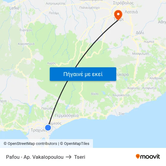 Pafou - Ap. Vakalopoulou to Tseri map