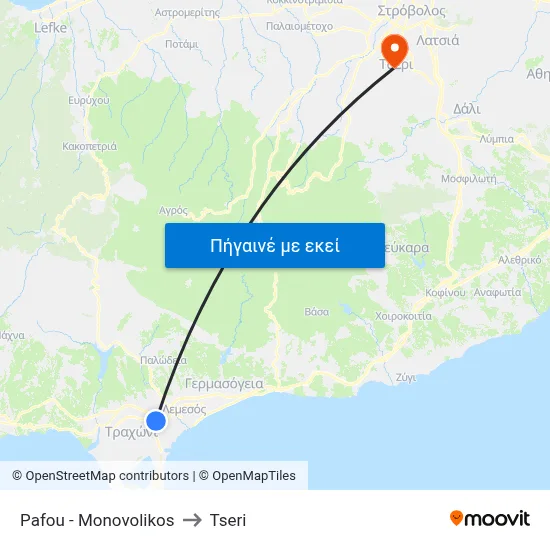 Pafou - Monovolikos to Tseri map