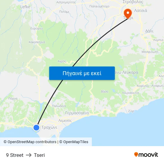 9 Street to Tseri map