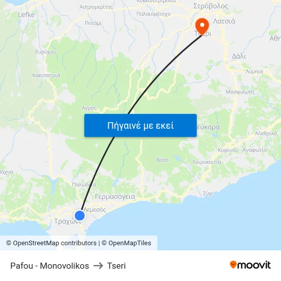 Pafou - Monovolikos to Tseri map