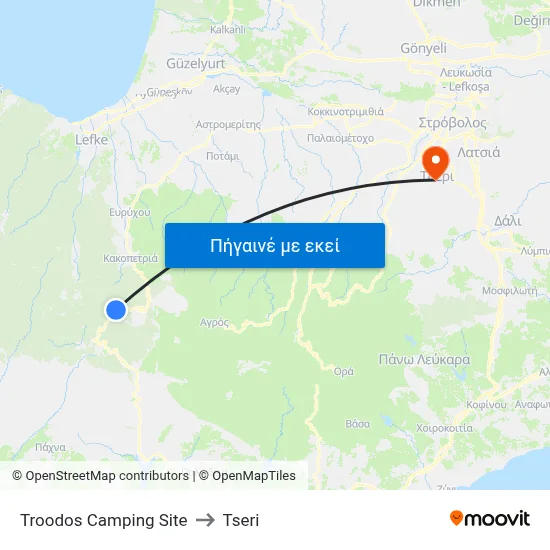 Troodos Camping Site to Tseri map