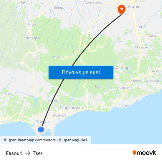 Fasouri to Tseri map