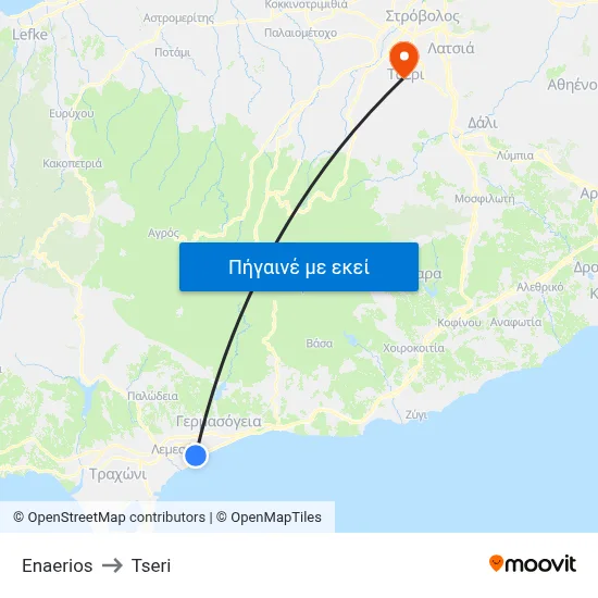 Enaerios to Tseri map