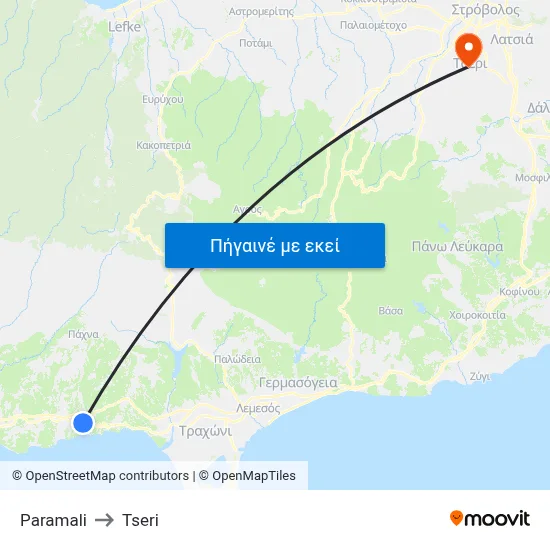 Paramali to Tseri map