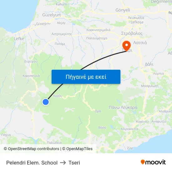 Pelendri Elem. School to Tseri map