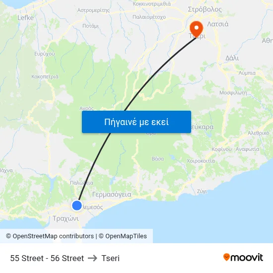 55 Street - 56 Street to Tseri map