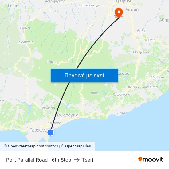 Port Parallel Road - 6th Stop to Tseri map