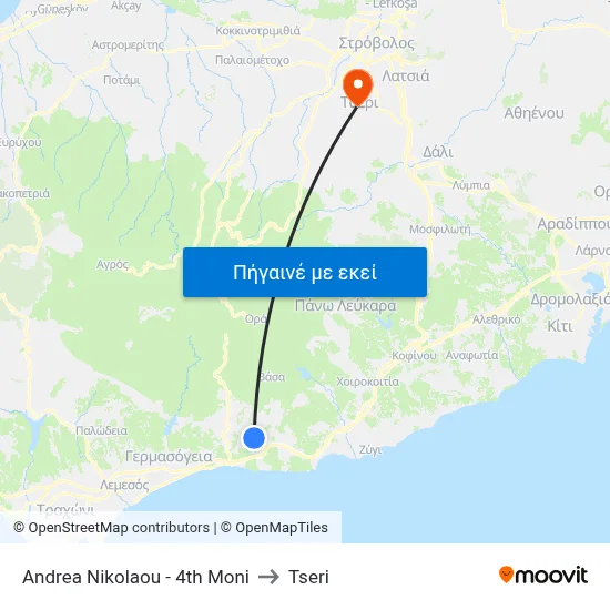 Andrea Nikolaou - 4th Moni to Tseri map