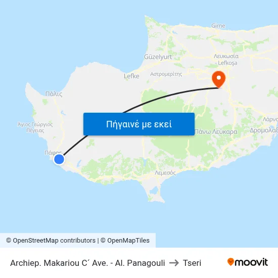 Archiep. Makariou C´ Ave. - Al. Panagouli to Tseri map