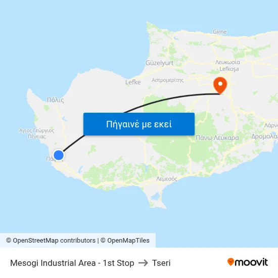 Mesogi Industrial Area - 1st Stop to Tseri map