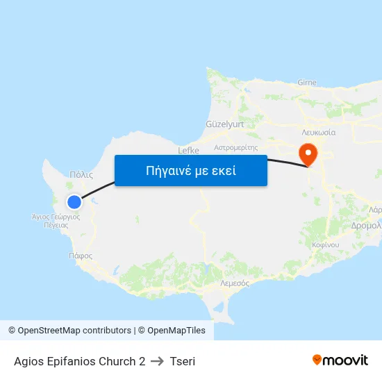 Agios Epifanios Church 2 to Tseri map
