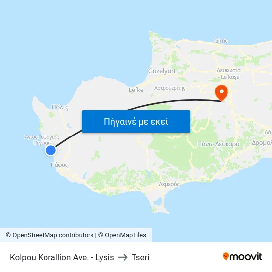 Kolpou Korallion Ave. - Lysis to Tseri map