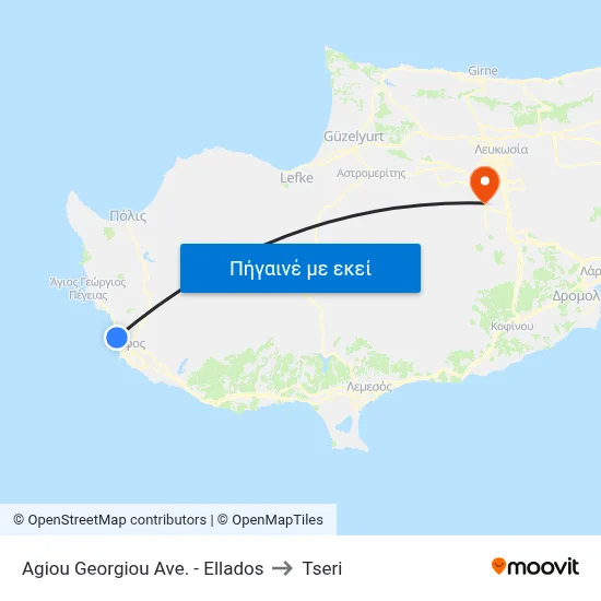 Agiou Georgiou Ave. - Ellados to Tseri map