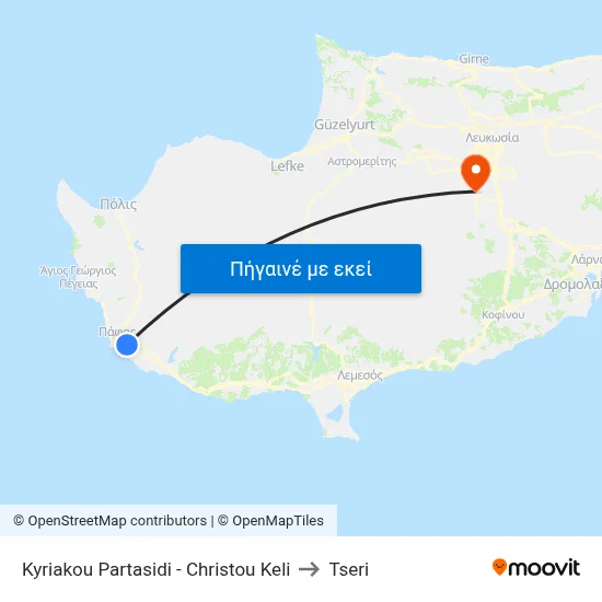 Kyriakou Partasidi - Christou Keli to Tseri map