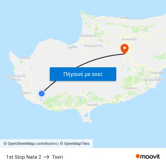 1st Stop Nata 2 to Tseri map