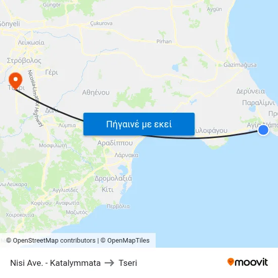Nisi Ave. - Katalymmata to Tseri map
