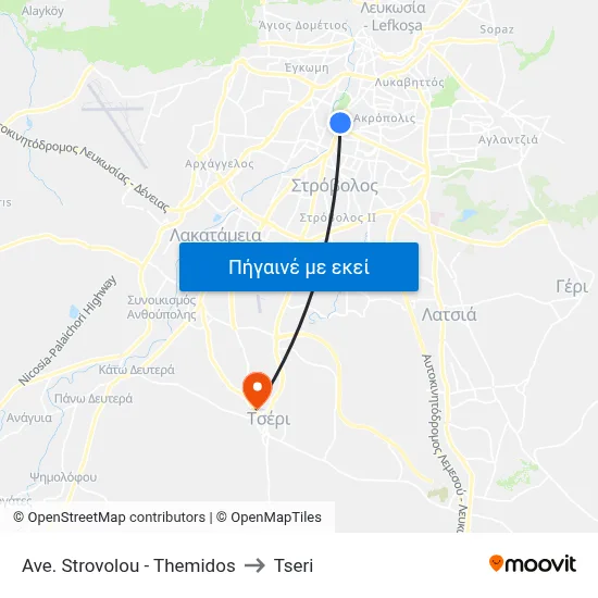 Ave. Strovolou - Themidos to Tseri map