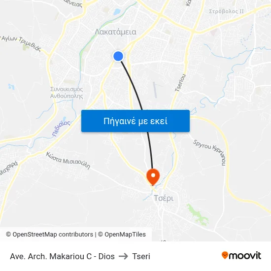 Ave. Arch. Makariou C - Dios to Tseri map