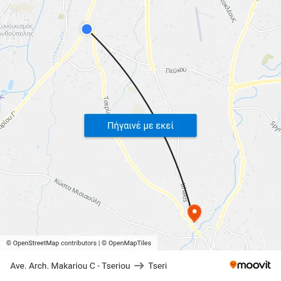 Ave. Arch. Makariou C - Tseriou to Tseri map