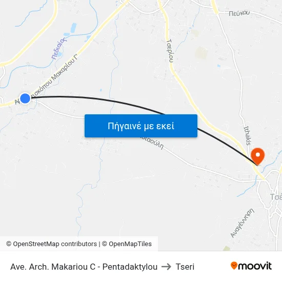 Ave. Arch. Makariou C - Pentadaktylou to Tseri map
