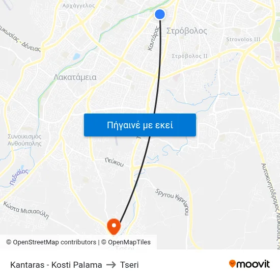 Kantaras - Kosti Palama to Tseri map