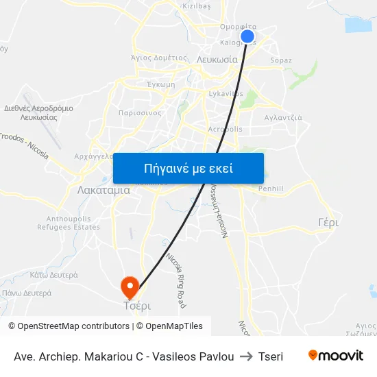 Ave. Archiep. Makariou C - Vasileos Pavlou to Tseri map