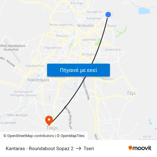 Kantaras - Roundabout Sopaz 2 to Tseri map