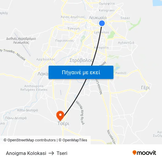 Anoigma Kolokasi to Tseri map