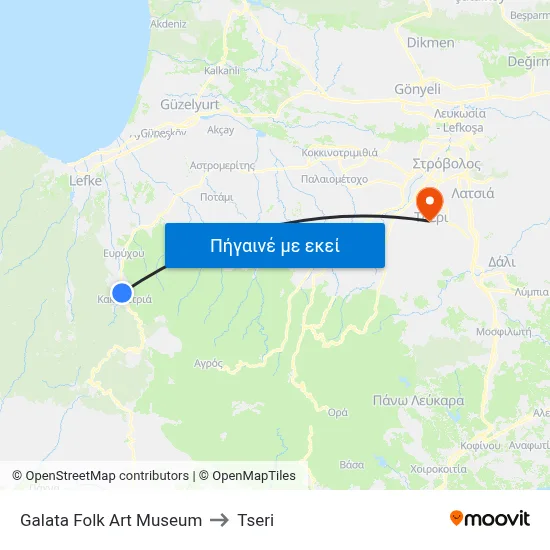 Galata Folk Art Museum to Tseri map