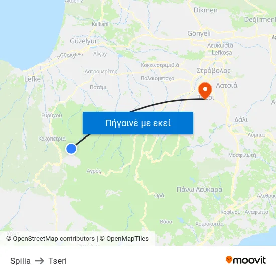 Spilia to Tseri map