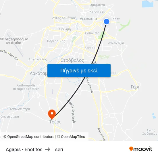 Agapis - Enotitos to Tseri map