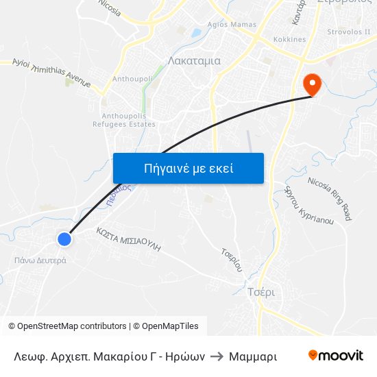 Λεωφ. Αρχιεπ. Μακαρίου Γ - Ηρώων to Μαμμαρι map