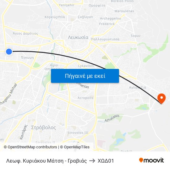Λεωφ. Κυριάκου Μάτση - Γραβιάς to ΧΩΔ01 map