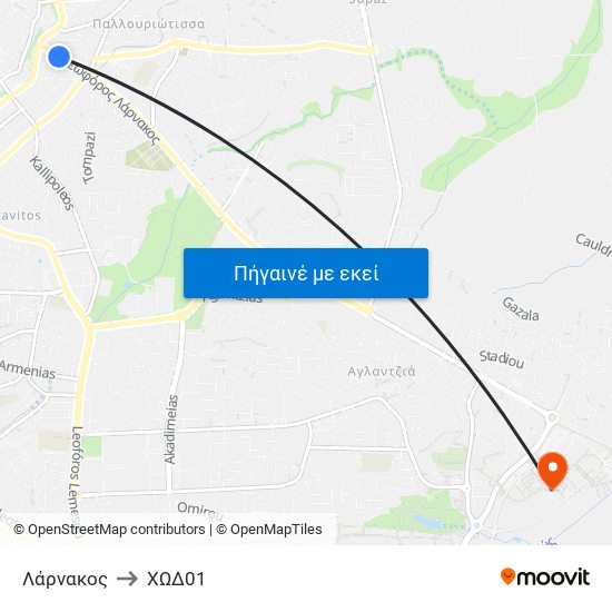 Λάρνακος to ΧΩΔ01 map