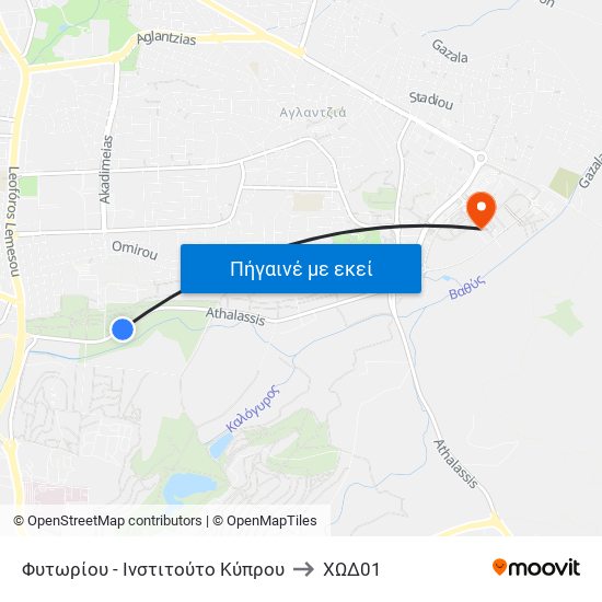 Fytoriou - Cyprus Institute to ΧΩΔ01 map
