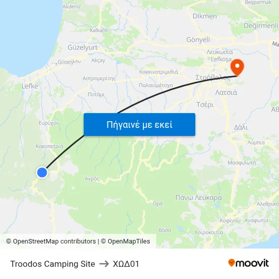 Troodos Camping Site to ΧΩΔ01 map