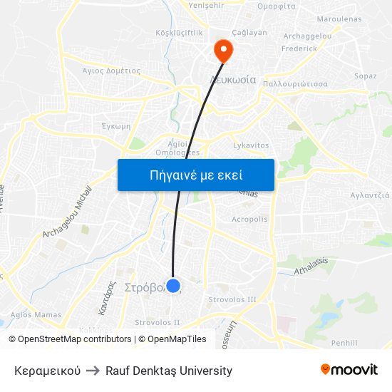 Κεραμεικού to Rauf Denktaş University map