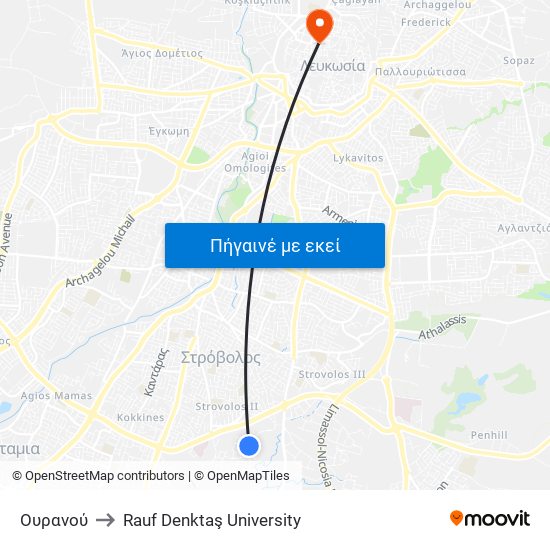 Ουρανού to Rauf Denktaş University map