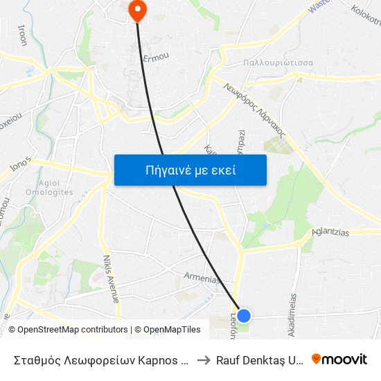 Σταθμός Λεωφορείων Kapnos Airport Shuttle to Rauf Denktaş University map