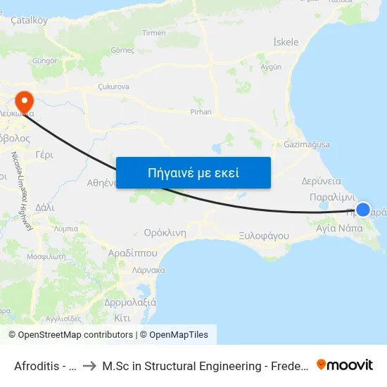 Afroditis - Athinas to M.Sc in Structural Engineering - Frederick University Cyprus map