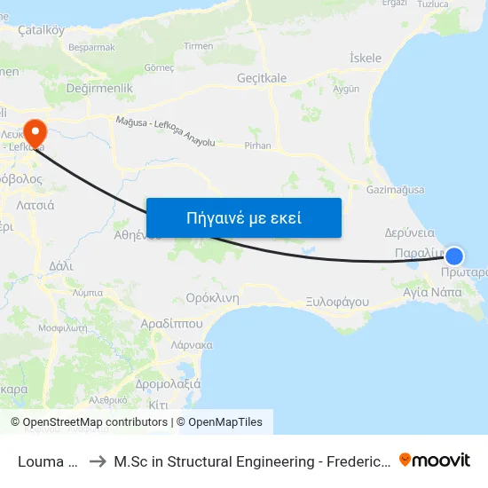 Louma Beach to M.Sc in Structural Engineering - Frederick University Cyprus map