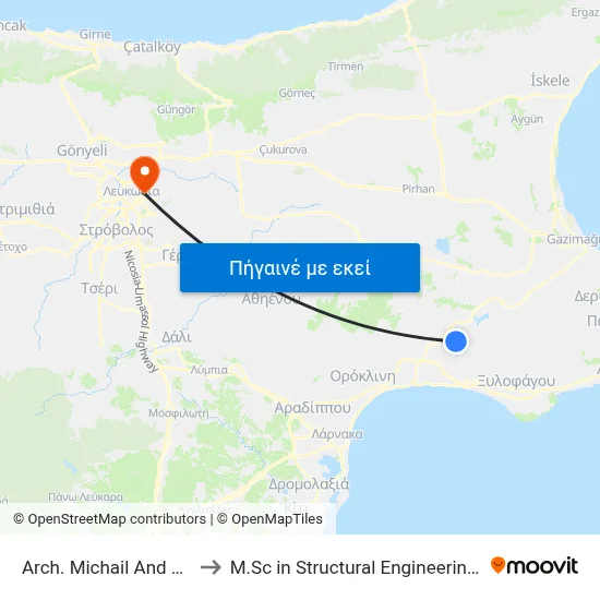 Arch. Michail And Ag. Marina Church to M.Sc in Structural Engineering - Frederick University Cyprus map